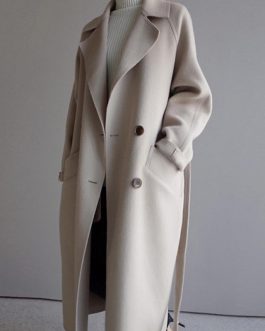 Manteau long en laine