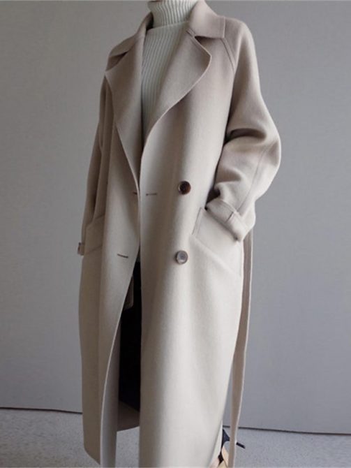 Manteau long en laine